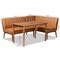 Baxton Studio Daymond Mid-Century Modern Tan Faux Leather and Walnut Brown Finished Wood 3-Piece Dining Nook Set 186-11352-9305-Zoro - alternate 9